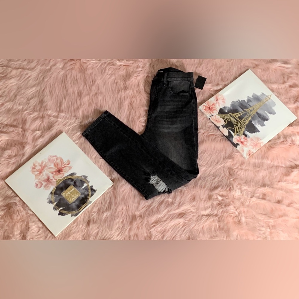 Distressed Black Women’s Jeans